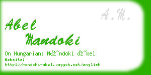 abel mandoki business card